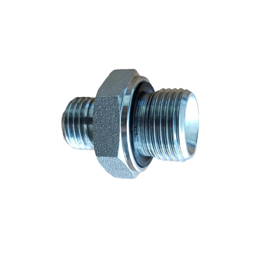 Image of 2Pcs 14H to 18ED Fitting Adapters Excavator Hydraulic Hose Pipe Thread Connector