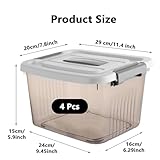 ZOFUN 4 Pcs 5L Storage Boxes with Lids, 29 x 20 x 15 cm Plastic Storage Box with Lids, Clear Collection Boxes for Organizing Toys, Snacks, Tools in Office, School, Home - Image 2