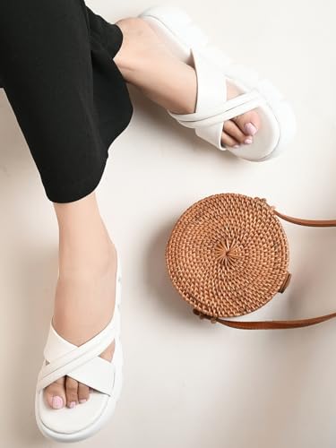 Image of XE Looks Comfortable & Trendy Women's Platform Heels Slippers, Casual Fashion Sandals For Women, Soft Wedges