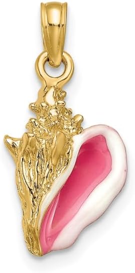 IceCarats 14K Solid Yellow Gold Conch Shell Necklace Chain Pendant Charm - Image 3