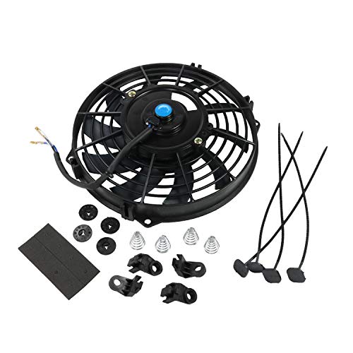 Jdmspeed New Universal Slim Fan Push/Pull Electric Radiator Cooling Engine Kit 12V 80W 9 Inch #TOP2