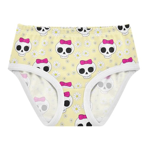 Joisal Cute Skulls Yellow Daisies Cute Panties Girl Toddlers Underwear Floral Cotton Designer Kids Briefs Undies 2t - Main Image