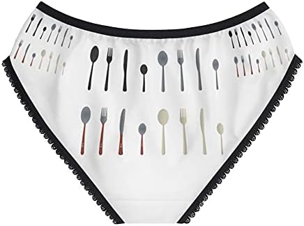 Cutlery Vectors Panties, Cutlery Vectors Underwear, Briefs, Cotton Briefs, Funny Underwear, Panties For Women