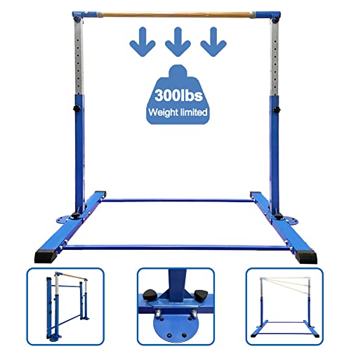 Bybag Expandable Gymnastics Kip Bar,Horizontal Bar For Kids For Girls,No Wobble Gymnastic Equipment For Home Training,3' To 5' Adjustable Height,Gymnasts 1-4 Levels,300 Lbs Weight Capacity #TOP19