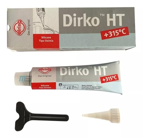 M3, COLA SILICONE ALTA TEMPERATURA ULTRA GREY 70ML DIRKO HT (TEMPERATURA - 60º A 300º)