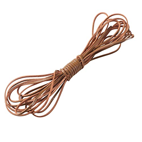 Cdy 3Mm Wide Flat Genuine Leather Strip Cord 6Yards Braiding String Very Suitable For Jewelry Making, Leather Shoe Lace, Garden Tools，Toys，Woven Bags，Diy Crafts Projects (Light Brown 6Yards) #TOP1