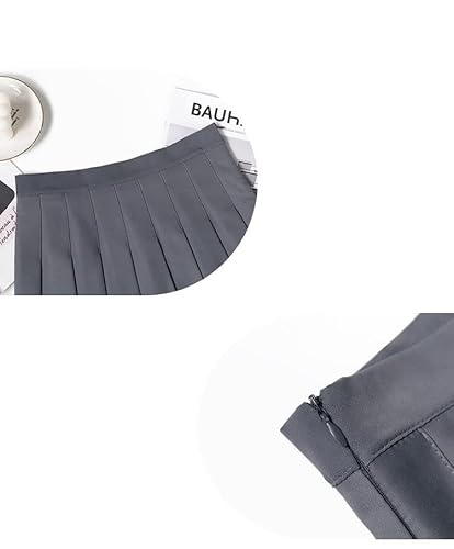 Bestgift Saia plissada estilo universitário feminina saia curta jk cintura alta saia evasê terno, Ci