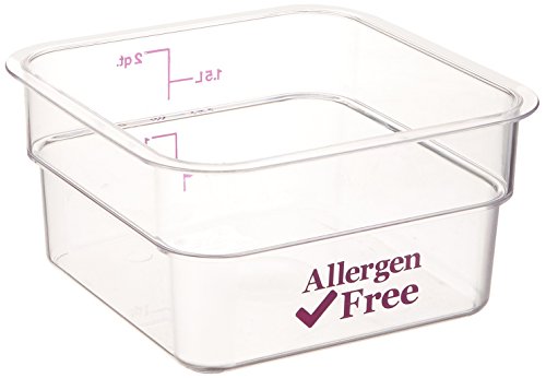 Image of Cambro 2SFSCW441 2QT Allergen-Free Clear Graduated Camsquare