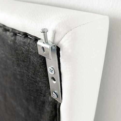 amuéblate online - Cabecero Pisa Acolchado, Tapizado Premium en Polipiel de Alta Gama, Incluye Herrajes y Tornillería, Medidas 190 x 60 cm (Cama de 180), Blanco