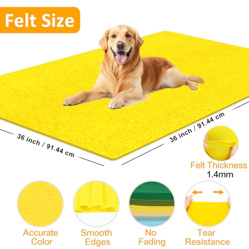 Image of XSEINO Yellow Large Felt Fabric 36 inch X 36 inch(1 Square Yard), 1.4 mm Thick Soft Felt Fabric Sheet for Crafts, Yellow Series Colors Soft Nonwoven Fabric, Fit for Decoration, Sewing, DIY Crafts