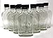 200 ml (6.6 oz) Glass Flask Liquor Bottle with Black Caps (6 Pack)
