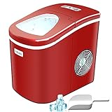 🥃 FÁCIL DE LIMPIAR: La máquina de cubitos de hielo es fácil de limpiar, simplemente límpiela con un paño suave, agua tibia y detergente suave. Nota: use solo agua. No utilice disolventes no acuosos para evitar la corrosión y las fugas.