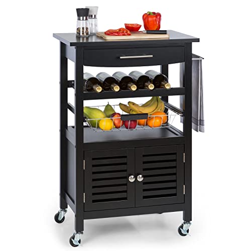 KLARSTEIN Desserte à Roulettes, Chariot de Rangement et Service sur Roulettes, Desserte Cuisine et Bar, Petite Etagere de Rangement pour Fruits et Légumes,...