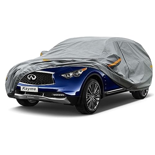 Kayme Heavy Duty SUV Car Cover Custom Fit Infiniti QX70 (2013-2025) Waterproof All Weather for Automobiles, Full Exterior Covers Sun Rain UV Protectio