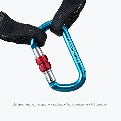 FLG Safetytec® Auffanggurt mit Aluminium Schraubkarabiner und Transporttasche - optimaler Fallschutz bei Höhenarbeiten