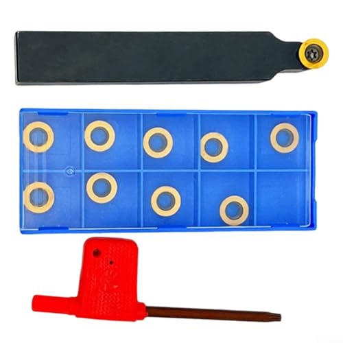 Portautensili SRDPN1616H10 in carburo con inserto per fresa per tornitura+10 inserti RPMT1003MO+1 chiave inglese, per semifinitura e finitura