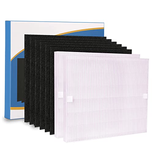 Cabiclean 2 HEPA Filters Including 6 Carbon Pre Filters Compatible with AP-1512HH 3304899 Coway air Purifier AP1512HH AP1512