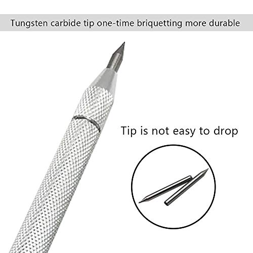 NEPAK 4 Pack Tungsten Carbide Scriber with Magnet,with Extra 4 Replacement Marking Tip,Etching Engraving Pen for Glass/Ceramics/Metal Sheet
