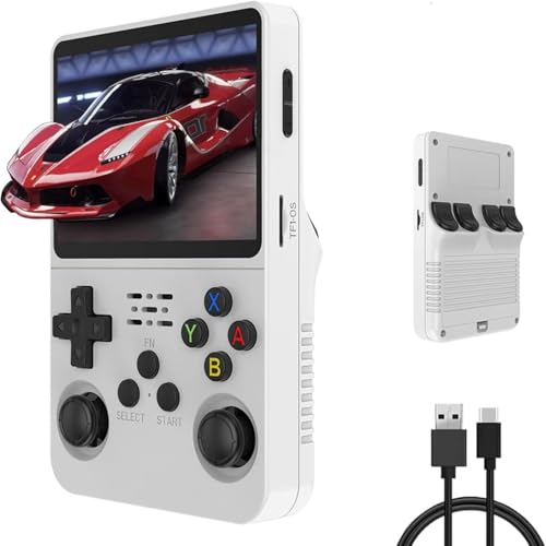 R36S Console de Jeux Portable,QuazarPyon 64G Carte TF, 3,5 Pouces Écran IPS Système Linux Open Source Intégré 15000+ Console de Jeux Vidéo Rétro,Double Joystick 3D Console Retro Gaming