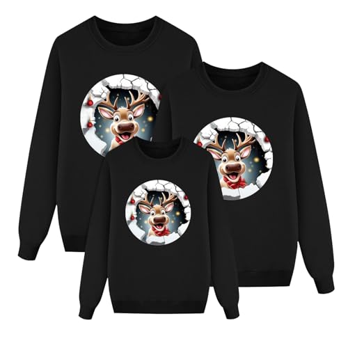 Suéter de Navidad genérico para mujer o Navidad, suéter de Navidad, para mujer, reno, jersey de Navidad, para la familia, mujer, hombre, niños, pijama, familia Ugly pull Noel Rigolo para mujer