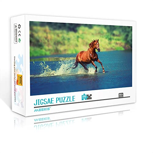 1000 Piezas de Rompecabezas para Adultos Caballo Rompecabezas de Madera Juego Educativo para niños Juguetes 75x50cm 1000 Piezas de Rompecabezas de desafío de Cover
