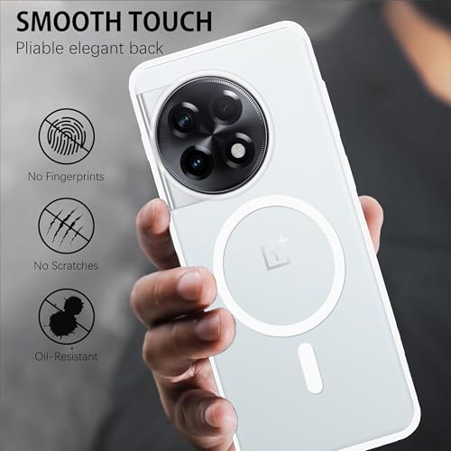 Image of amazon basics Luxury Paper Thin Case Cover for OnePlus 11R 5G 5G | Matte Finish | Compatible with magsafe | (White, OnePlus 11R 5G 5G)
