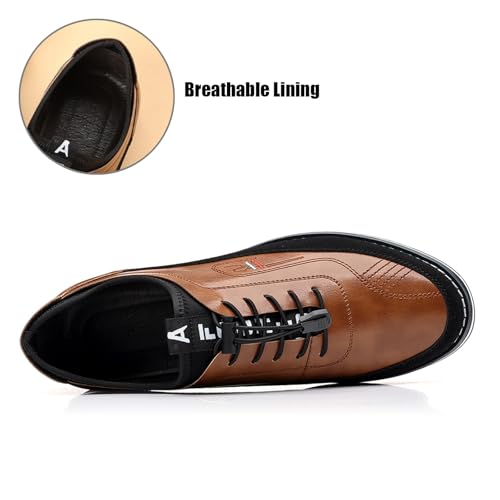 Men's Leather Orthopedic Derby Sneakers Fashion Comfortable Elastic Lace Up Flat Gatsby Oxfords Casual Slip On Driving3