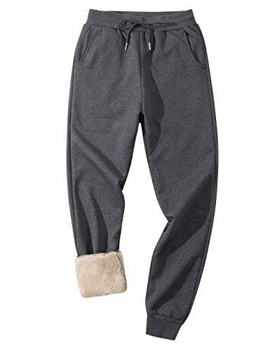Image of Gihuo Men's Winter Fleece Pants Sherpa Lined Sweatpants Active Running Jogger Pants