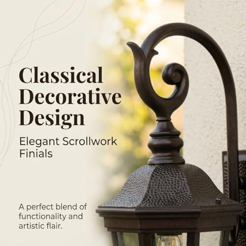 Image of Brown Exterior Wall Sconces, 21'' Large Outdoor Porch Light Fixtures