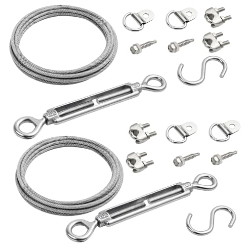 Supkiir 2 Pack Anti-Sag Gate Kits for Wood Fence, Durable Steel Gate Support Hardware Cable Kit, Anti-Sagging Fence Gate Kit Wood Door Frame Repair Kit for Interior and Exterior Use