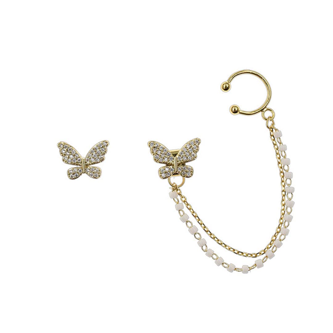 Vembley Korean Single Ear Cuff With Butterfly Stud Earrings For Girls And Women (B0BL3V3X8C) Amazon Price History, Amazon Price Tracker