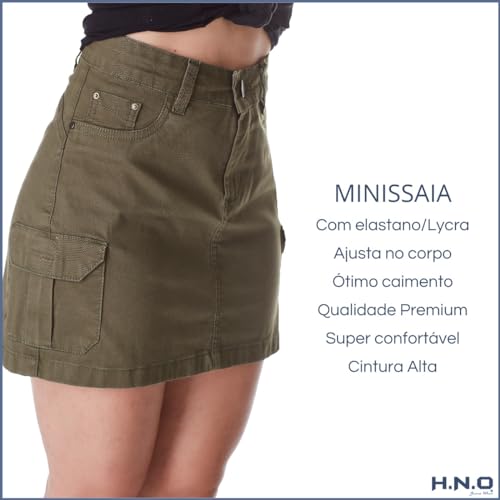 Saia Curta HNO Jeans Mini Saia Verde