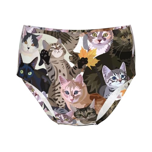 Portraits Of Cats Girls' Underwear Soft Cotton Little Girls Panties Comfort Briefs
