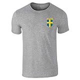 Sweden Soccer Retro National Team Short Sleeve T-Shirt Grey L