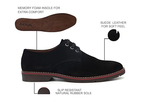 Image of ARAMISH Men's Suede Leather Derby Lace Up Formal Shoes