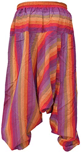 Gheri Mens Cotton Striped Light Summer Elastic Harem Pants Trousers4