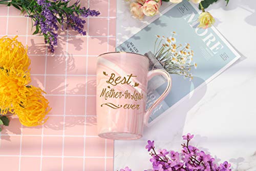 Mother In Law Coffee Mugs Best Mother In Law Coffee Mug Best Mother In Law Gifts Birthday Mothers Day Best Mother In Law Gifts From Daughter Son In Law 14 Ounce Pink With Gift Box Spoon Coaster #TOP2