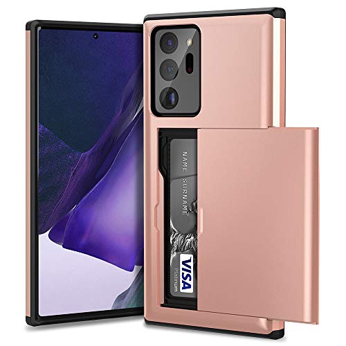 ACOCOBUY Funda para Samsung Galaxy Note 20 Ultra 5G [6.9 Pulgadas] A Prueba de Choques Carcasa con Soporte para Tarjetas Funda Antirrayas de Doble Capa para Samsung Galaxy Note 20 Ultra 5G Oro rosa