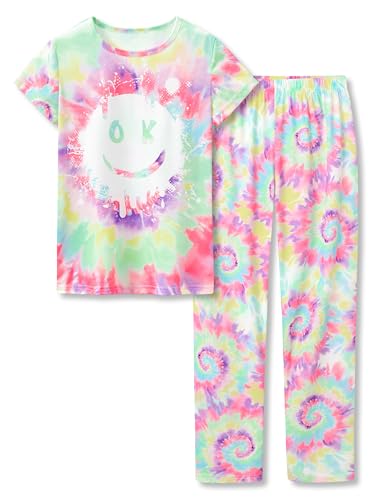 Image of Beezizac Girls Pajamas Cute Print Short /Long Sleeve Pants Set Size 6-18