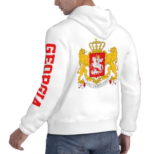 Georgia Flag Georgian Men Hoodies Sweatshirt Drawstring Pullover With Pockets Outerwear Patriotic Soccer Fans Hood3
