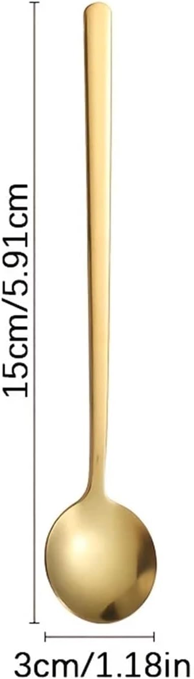 Coffee Scoop 12pcs Stainless Steel Mini Round Spoons Gold Finish Corrosion-resistant, Suitable for Coffee Milk