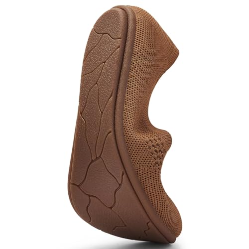 Image of poemlady Women's Ballet Flat Shoes Dress Shoes Knit Round Toe Slip On Ballerina Walking Flats Shoes for Woman Low Wedge Casual