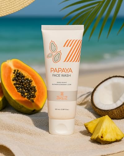 Image of ZequZ Papaya Face Wash For Men and Women | Deep Cleanse Face Wash | All Skin Types | Removes Dark Spots | Face Wash for Brightening and Glowing Skin (100ML)
