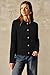 Arach&Cloz Women's Spring Cropped Casual Jacket 2026 Lightweight Button Down Collared Lapel Long Sleeve Fashion Shacket with Pocket Trendy Work Cardigan Sweater Wool Blend Top Clothes(Black,L)