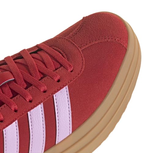 Image of adidas Womens Vl Court Bold Lace Up Sneakers Shoes Casual - Pink
