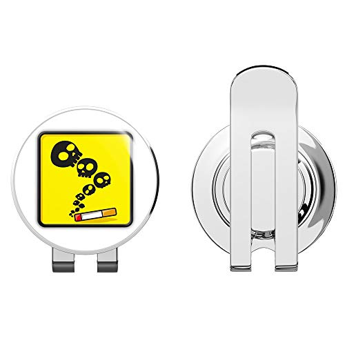 888 Graphics Smoking Kills Warning Sign Funny Golf Hat Clip with Magnetic Ball Marker
