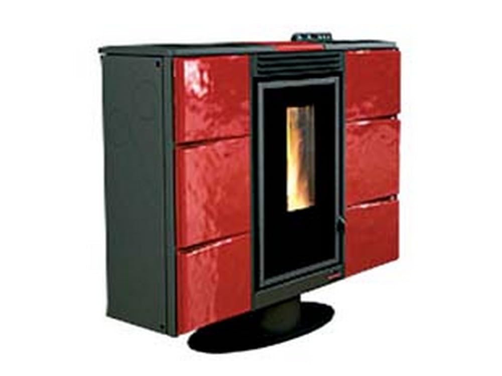 1PEZZO STUFA A PELLET ELISIR CANALIZZATA 7 KW BORDEAUX - misure cm.97,4x30,4x85,1h. - peso Kg.150