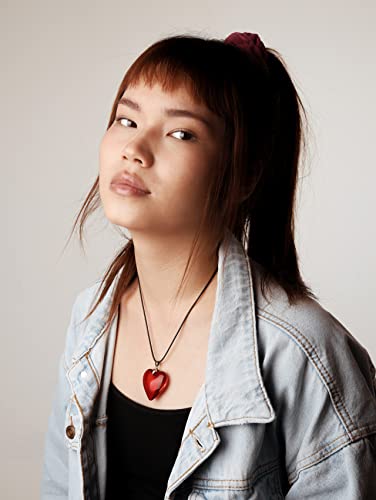 Ojerry Y2K Aesthetic Chunky Glass Puffy Heart Choker Necklace For Women Summer Essentials Teen Girls Trendy Stuff (1.4" Glass Red Heart) #TOP1