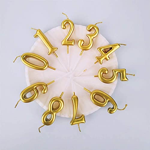 Image of AR Giftzadda 90 Number Cake Topper Golden Chrome Candle for 90th Birthday /Anniversary Party Celebrations (90 Number Gold Chrome Candle)