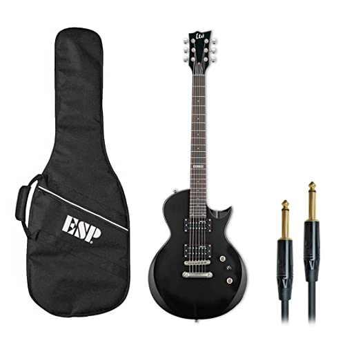 ESP LTD EC-10 Kit E-Gitarre Set mit Tasche Schwarz + keepdrum Klinkenkabel